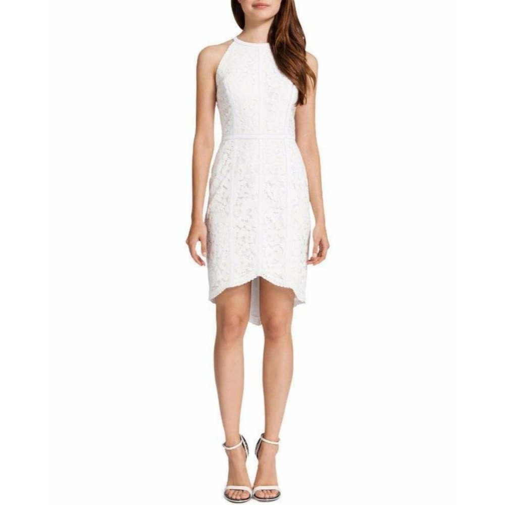 Cynthia Steffe Ryder Lace & Leather Halter Dress - Picture 3 of 4